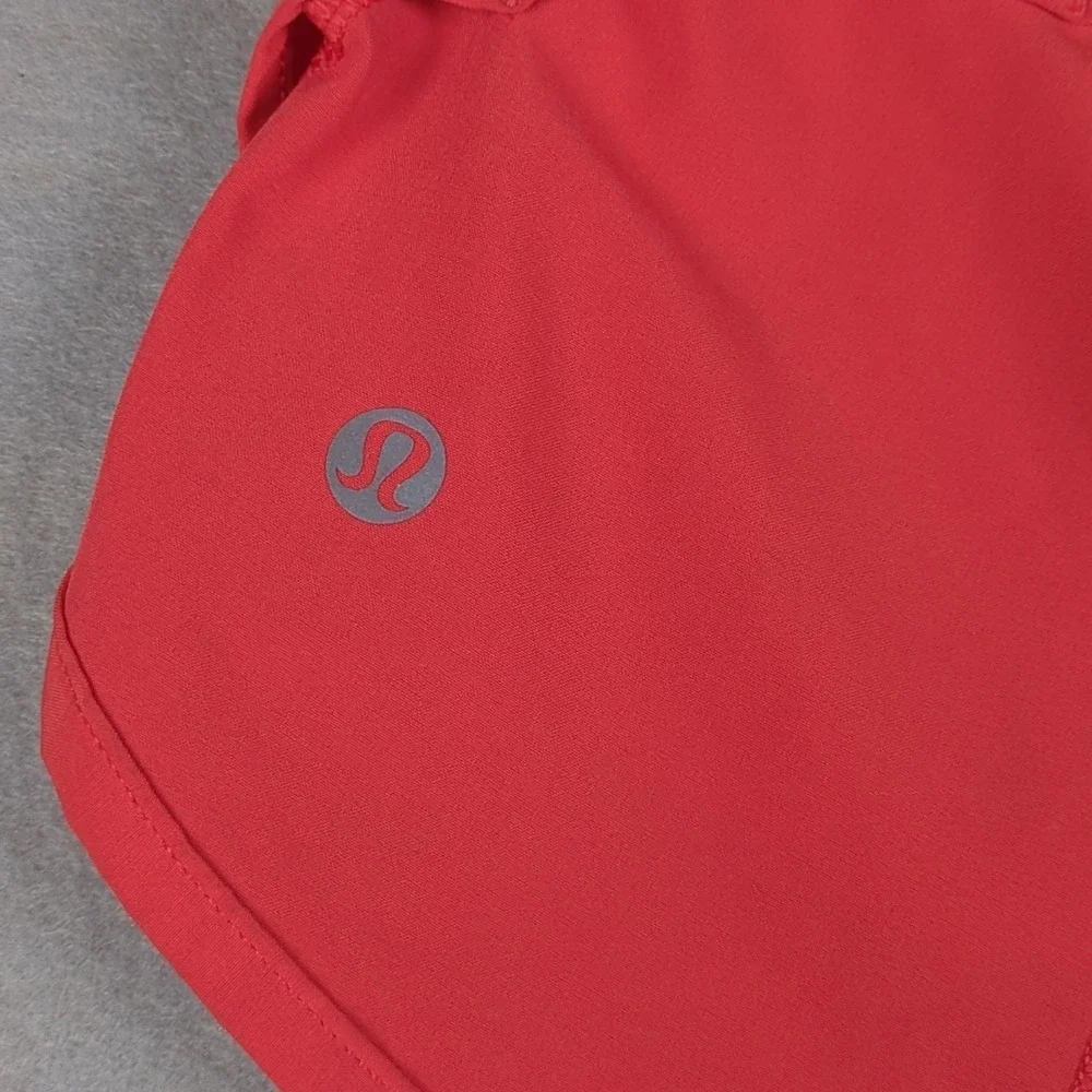 Lululemon Speed Up Shorts Womens 4 Orange Polka Dot Waistband 3